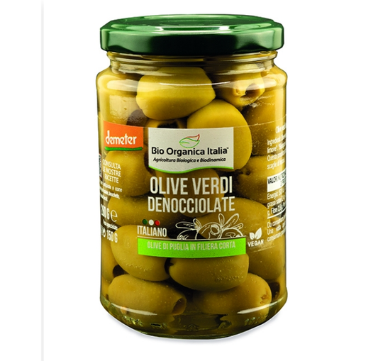 Olive Verdi Denocciolate In Salamoia Bio 280 gr
